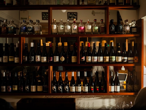 Wine rack at Bar Two