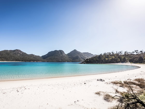 a white-sand beach at Freycinet Peninsula Circuit, Tasmania