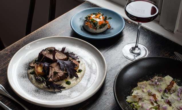 Food at Stillwater restaurant in Launceston.