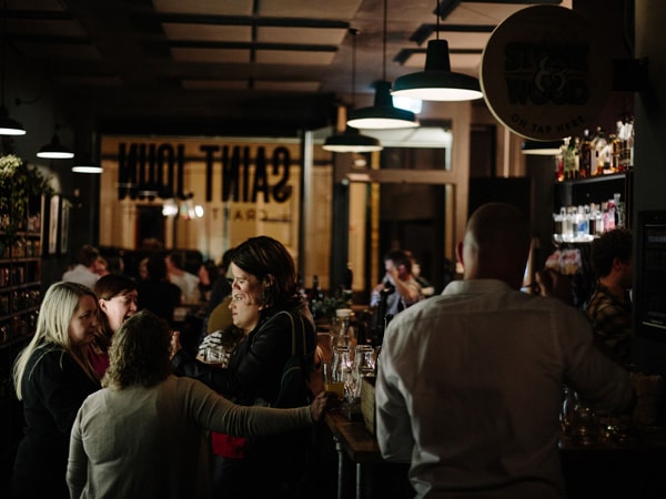 Crowd at Saint John Craft Beer Bar. 