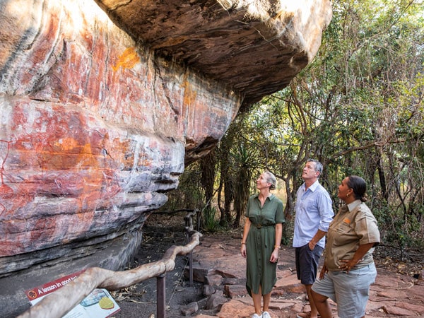 people looking at Ubirr Rock Art