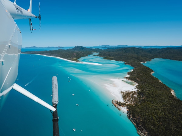 Scenic flight above Hill Inlet and Whitehaven Beach