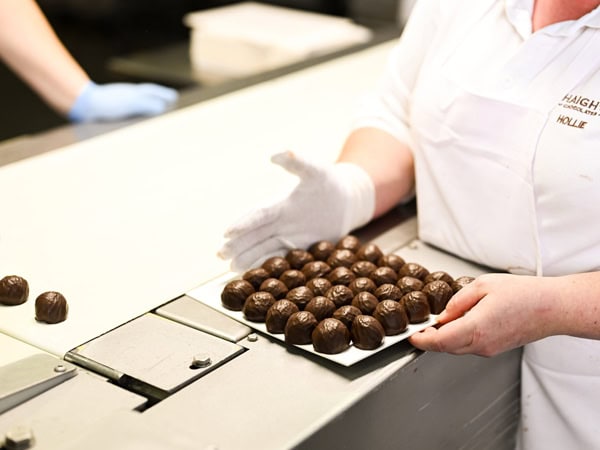 chocolates being offered at Haigh’s Chocolates, Adelaide