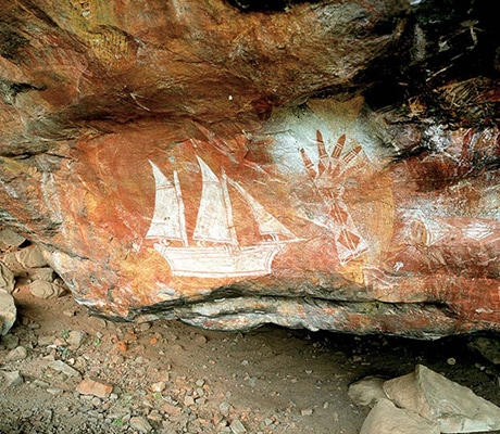 Ancient rock drawings at Ubirr, Kakadu