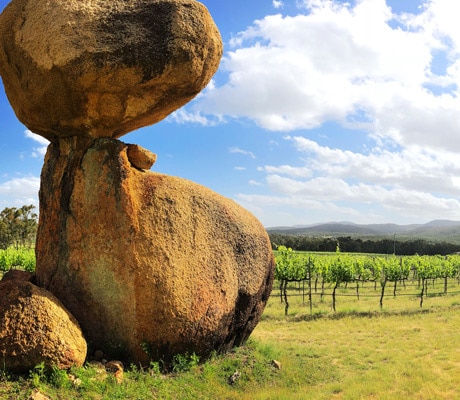 balancing rock wines granite belt