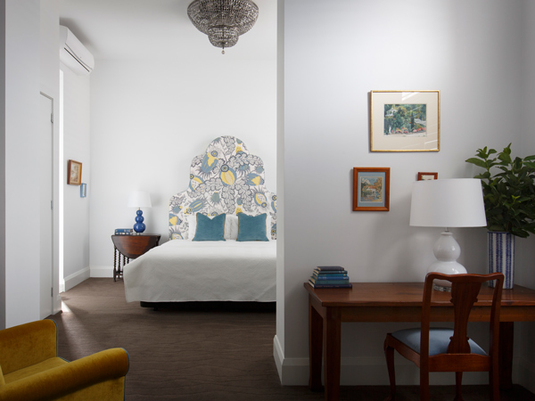 a whitewashed bedroom at The Provincial Hotel, Ballarat