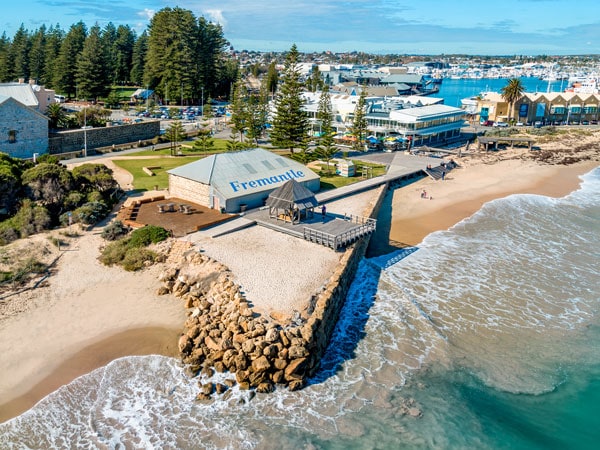 an aerial view of Bathers Beach, Fremantle