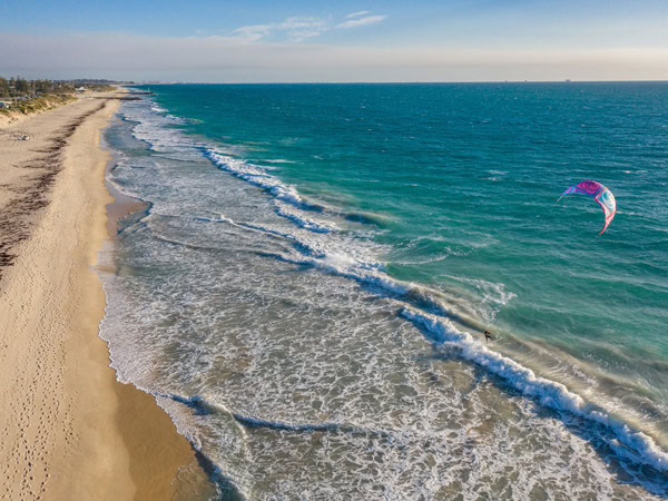 the City Beach in Perth