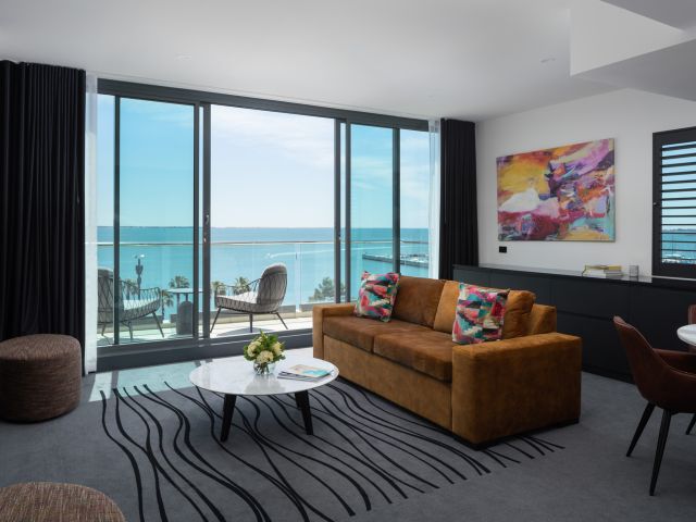 a suite with waterfront view at Novotel Geelong