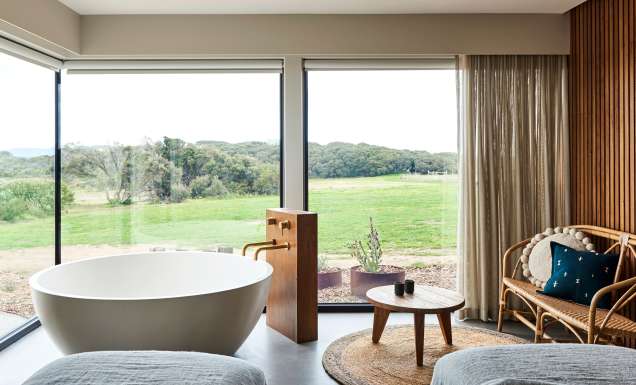 a suite with private tub and lush views at Lon Retreat, Geelong accommodation