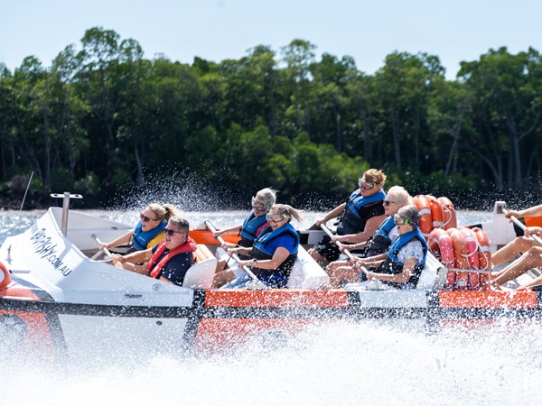 people enjoying a Bad Fishy jet boat ride
