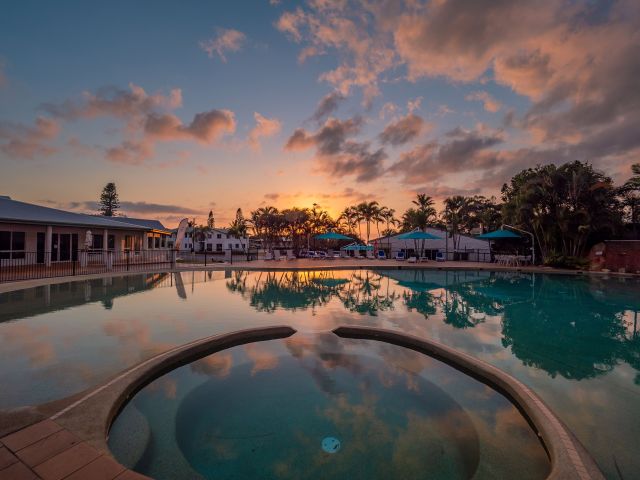 the pool at k'gari beach resort