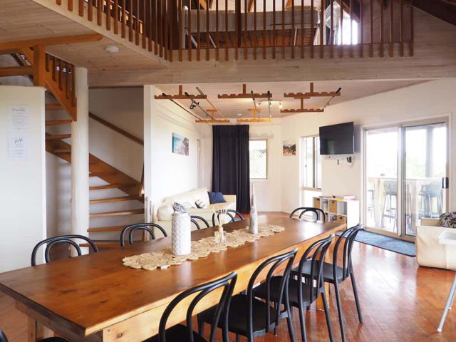 interior of Orchid Blue holiday rental on K'gari fraser island