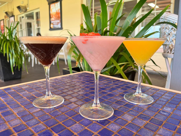 cocktail drinks at The Beach House, Port Macquarie