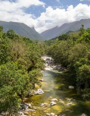 an aerial view of the Daintree River