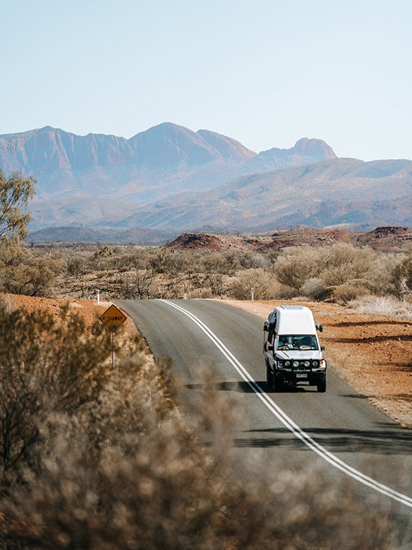 Driving through West MacDonnell Range National Park