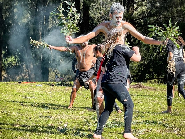 First Nations Custodians Gadhungal Marring during the ceremony