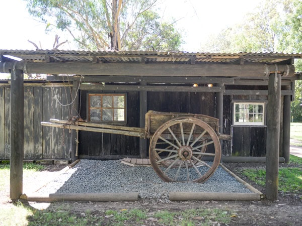 an old wheel cart at The Pioneer Museum, Kangaroo Valley