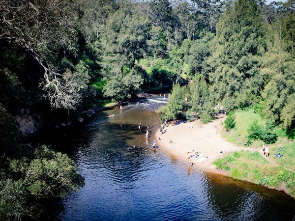 a wild swimming spot in Kangaroo Valley