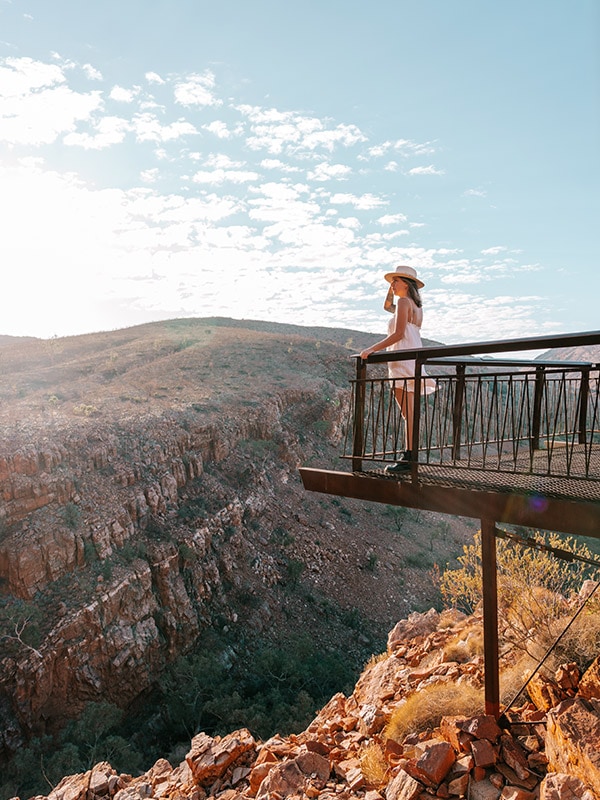 Woman at the lookout at Ormiston Gorge