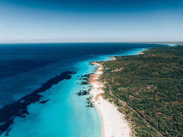 The coastline of Dunsborough from overhead