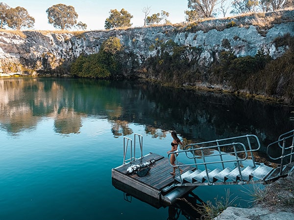 swimming at Little Blue Lake