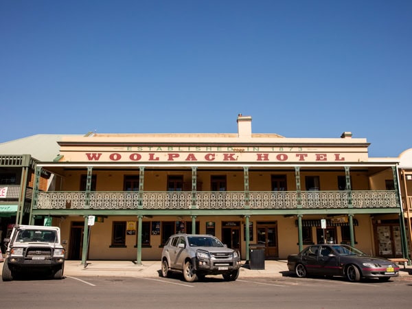 the property exterior of Woolpack Hotel in Mudgee