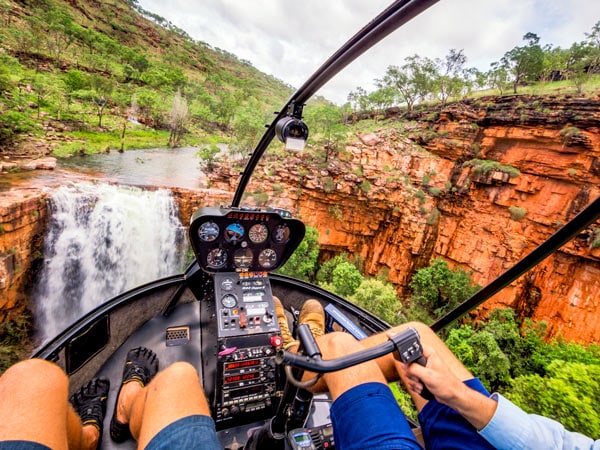 a scenic helicopter ride above Cockburn Ranges Lookout