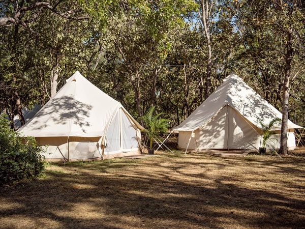 the Cooinda Outback Retreat glamping tents at Kakadu National Park.