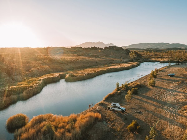 an aerial view of Finke River Two Mile campground