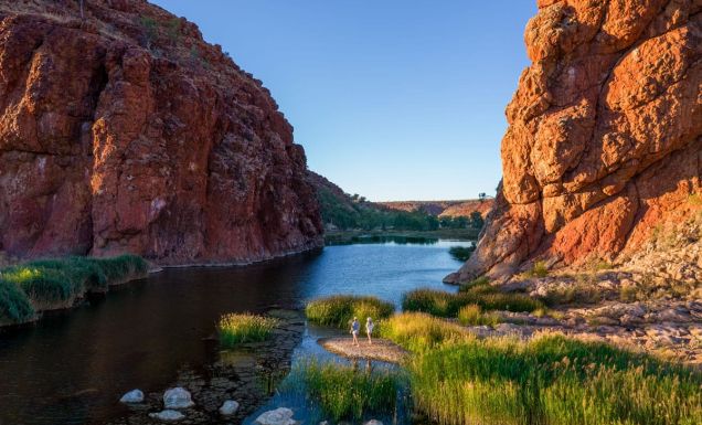 the spectacular view of Glen Helen Gorge