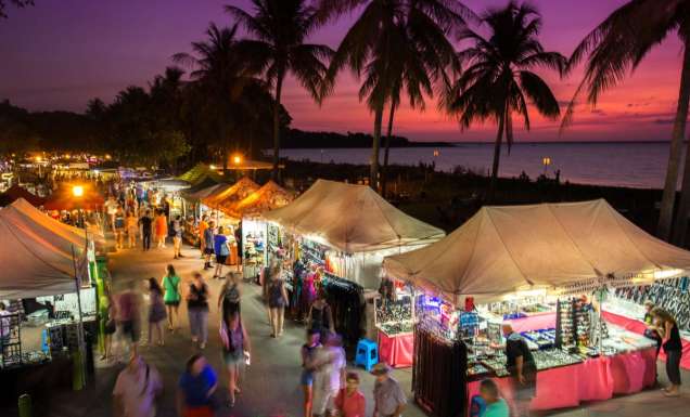 an aerial view of Mindil Beach Sunset Market