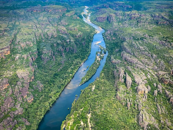 an aerial view of Kakadu National Park