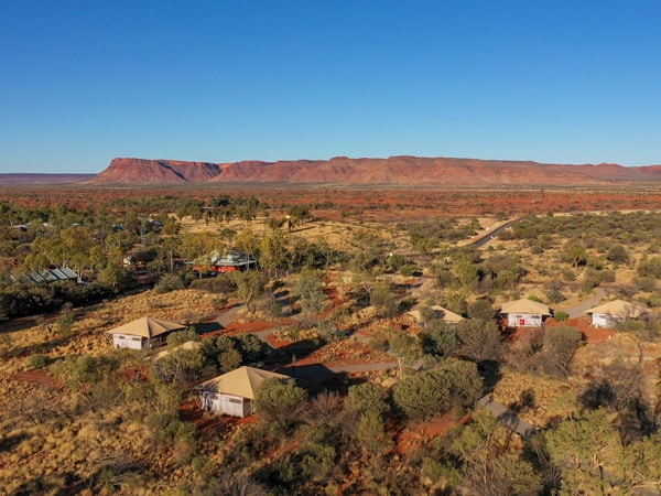 an aerial view of the Kings Canyon Resort, Northern Territory