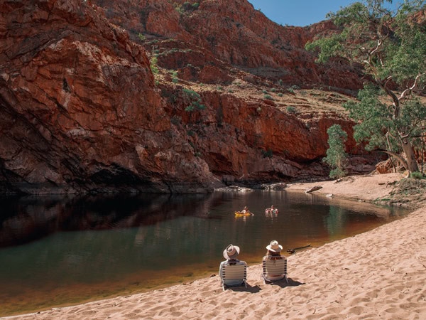 relaxing at Ormiston Gorge