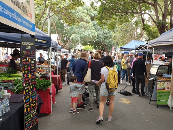 Marketgoers at Marrickville Organic Food Markets
