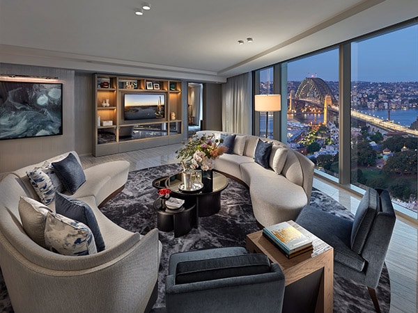 Crown Towers Sydney Premier Harbour Bridge Suite Living Room