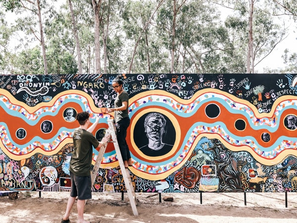 Artists and visitors alike can contribute to the Great Wall of Garma