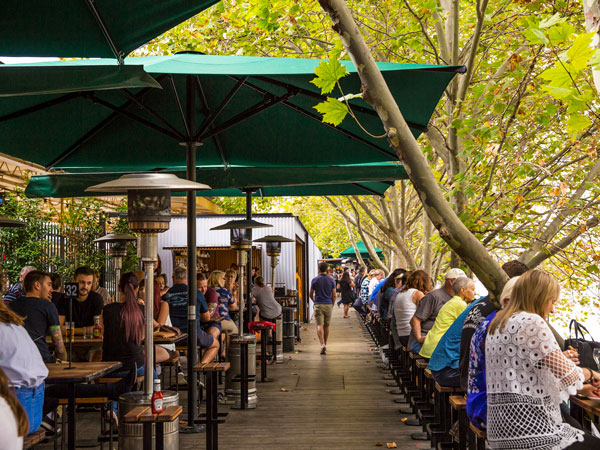 an open-air dining venue at Arbory Bar & Eatery, Melbourne