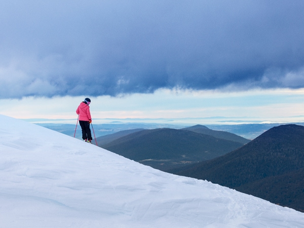 a man skiing in Thredbo, Snowy Mountains
