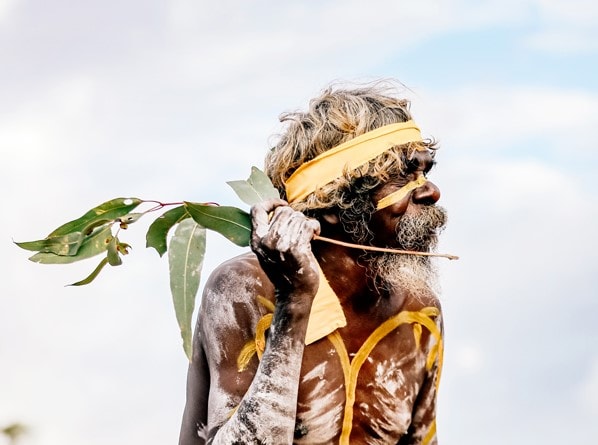 Djali Ganambarr dances the stories of the Yolngu.