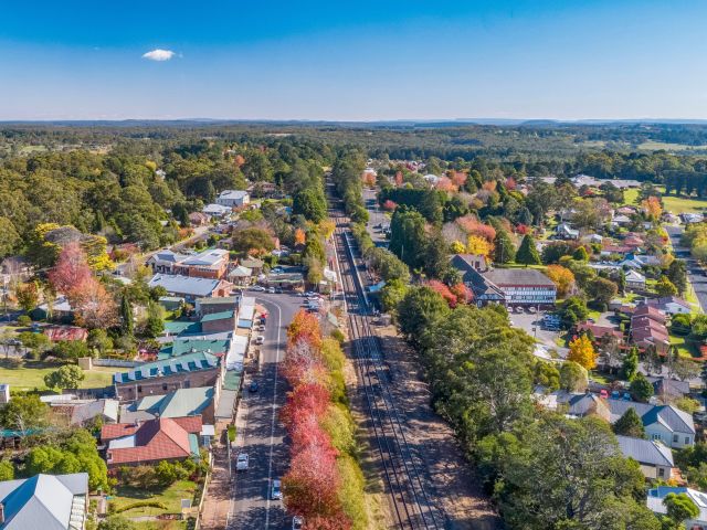 the town of Bundanoon, Southern Highlands from above