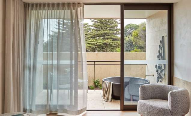 the interior of an outdoor bath