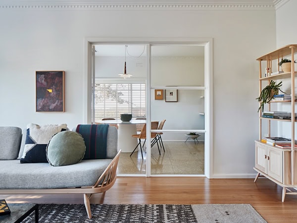 the living room interior of Polperro Farmhouse
