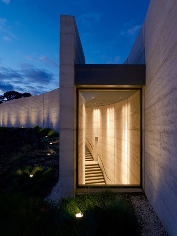the modernist structure at Port Phillip Estate, Mornington Peninsula