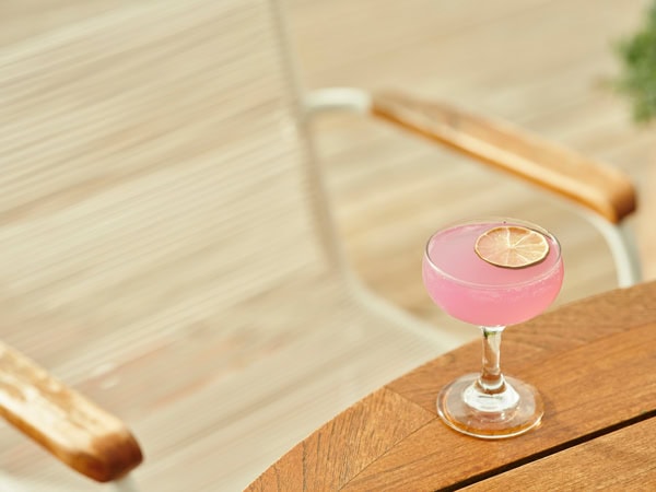 a cocktail drink on the table at Portsea Hotel, Mornington Peninsula