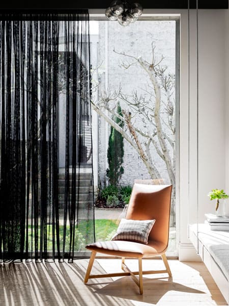 A sunny spot inside Drift House, Port Fairy.