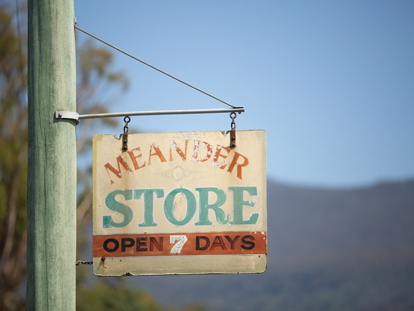 Deloraine to the town of Meander.