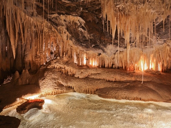 Inside the limestone caves of Marakoopa