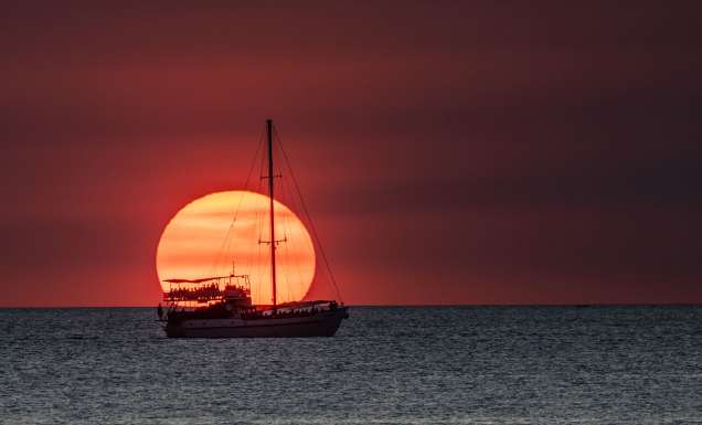 sailing at sunset in Darwin